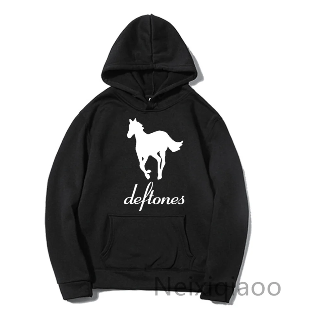 Plus Size Deftones Harajuku Horse Printed Hooded Women Men Hoodies Sweatshirt Female Long Sleeve Casual Sudaderas Clothing