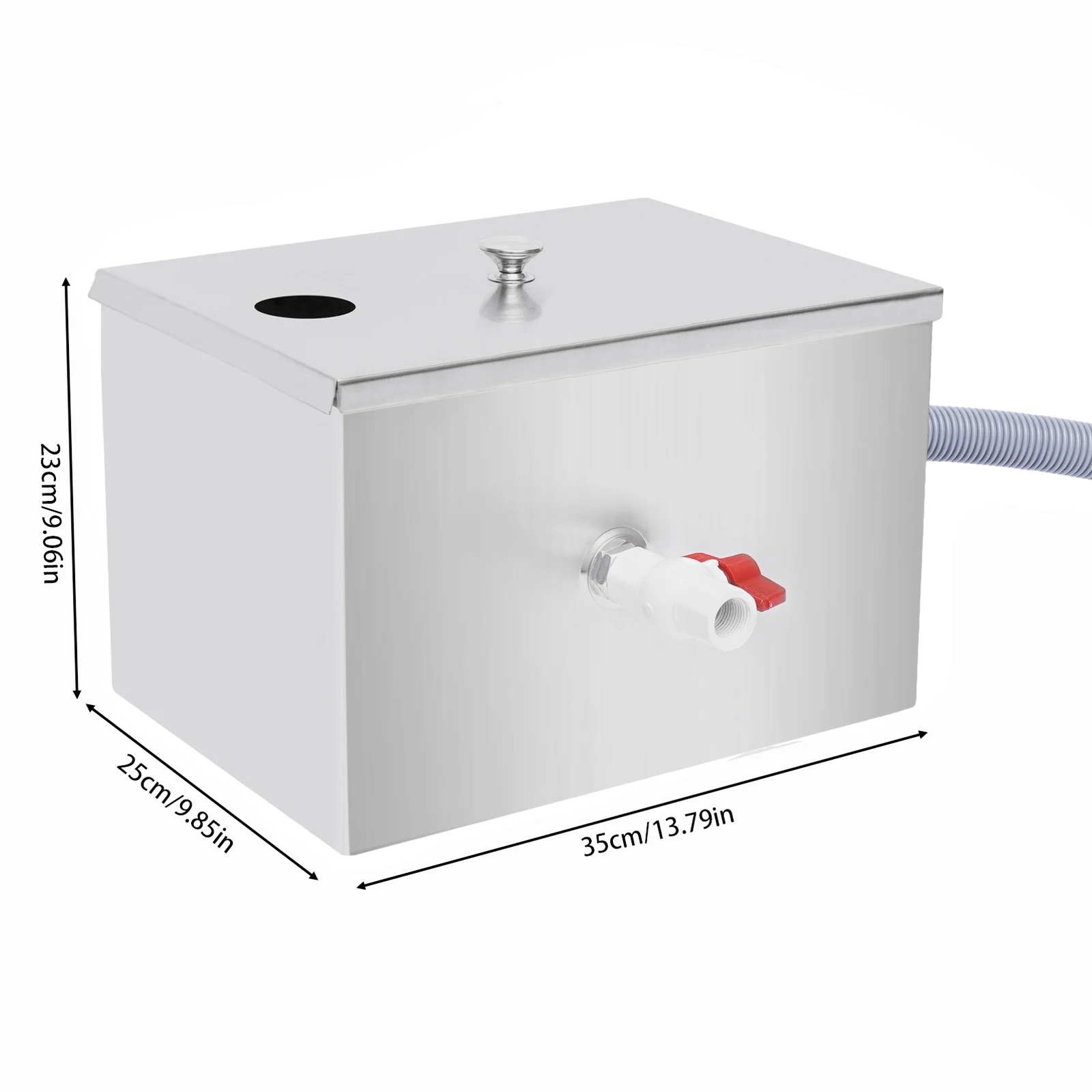 Compact Grease Trap for Kitchens – Stainless Steel Oil-Water Separator, Automatic Shut-Off Device, Efficient 4-Stage