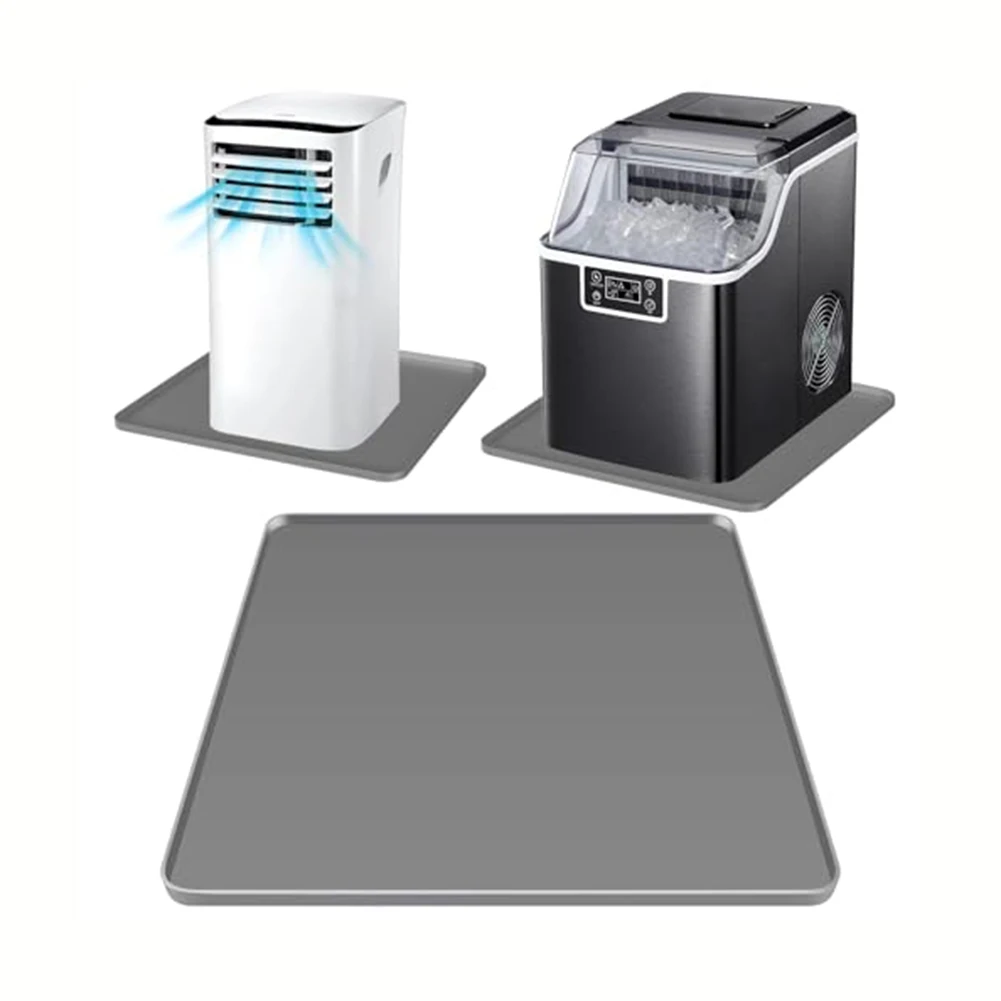 Fridge Silicone Mat Floor Protector With 0.8Inch Raised Edges Washing Machine&Freezer Drip Tray Wine Cabinet&Coffee Floor Mat