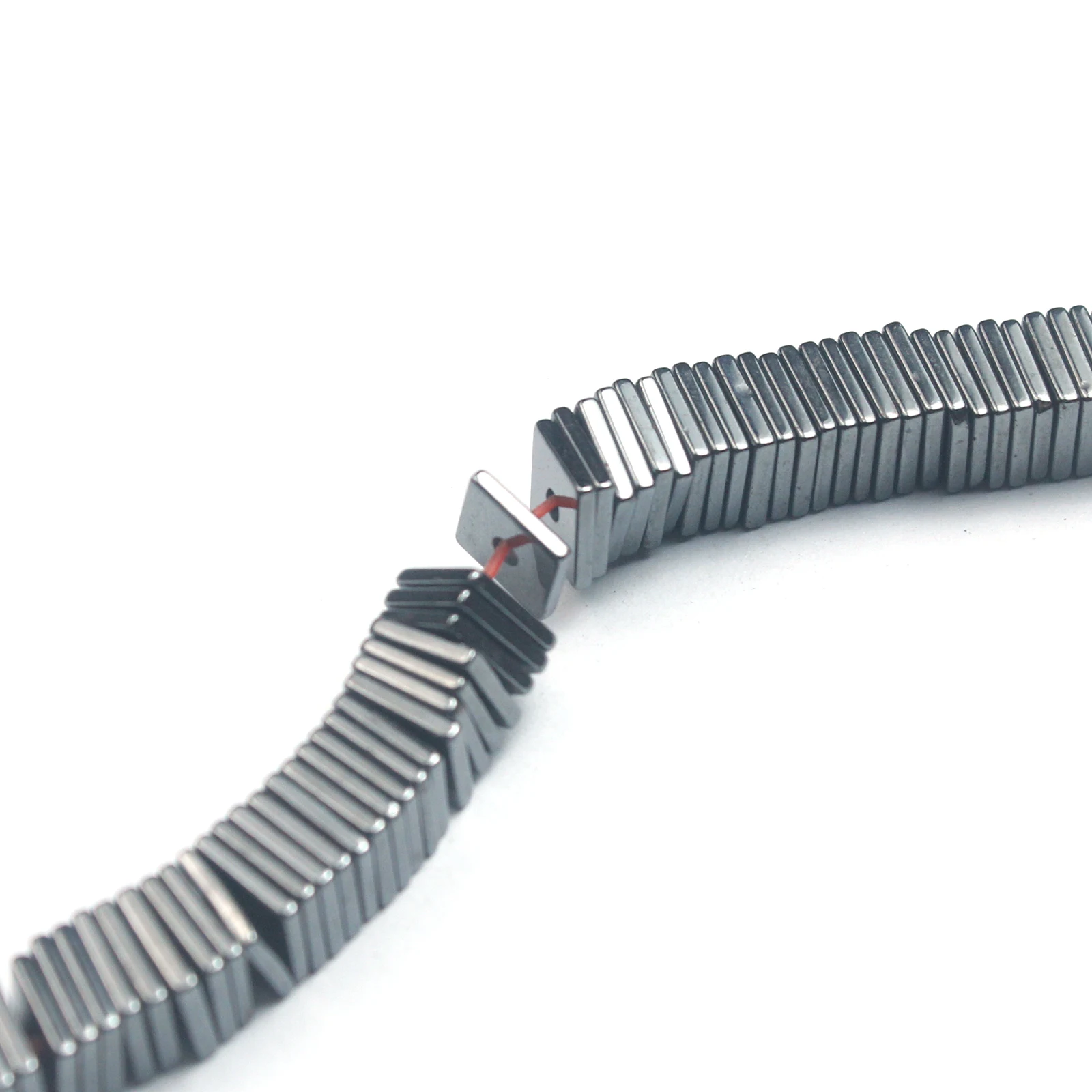 Flat Square Flakes of Black Hematite Natural Stone Beads Loose Spacer Beads for DIY Jewelry Making Bracelets Necklace Accessorie