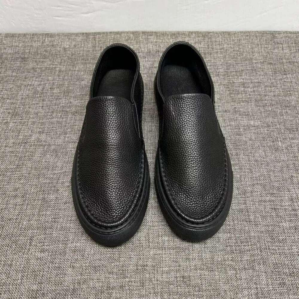 New style men's leather white sneakers, men's lazy shoes, men's breathable casual shoes, men's shoes