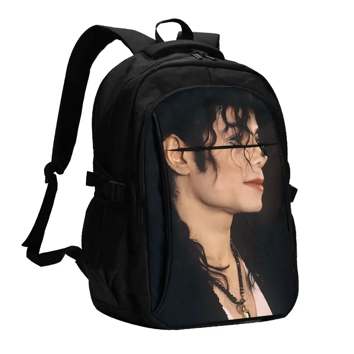 Michael Jackson Travel Laptop Backpack Business Water Resistant Laptop Backpack with USB Charging Port College Bag for Men Women