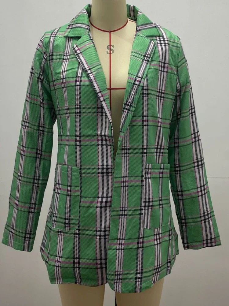 Plaid Casual Slim Cardigan Suit Jacket Women Spring and Autumn