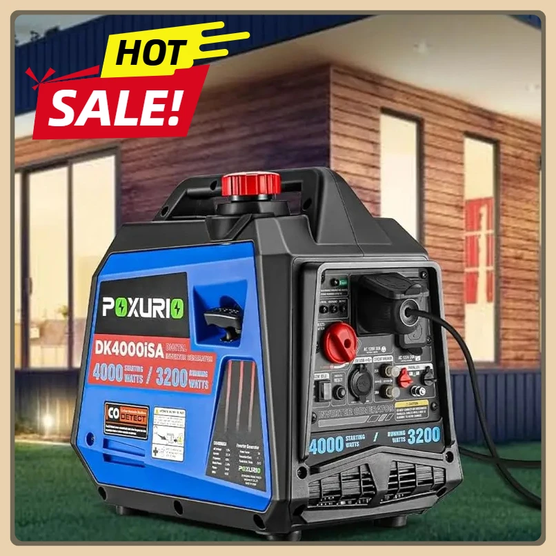 

4000 Watt Inverter Generator, Camping and Home, CO Alarm/RV Ready/EPA for RV, 120V Gas Powered Generator Super Quiet