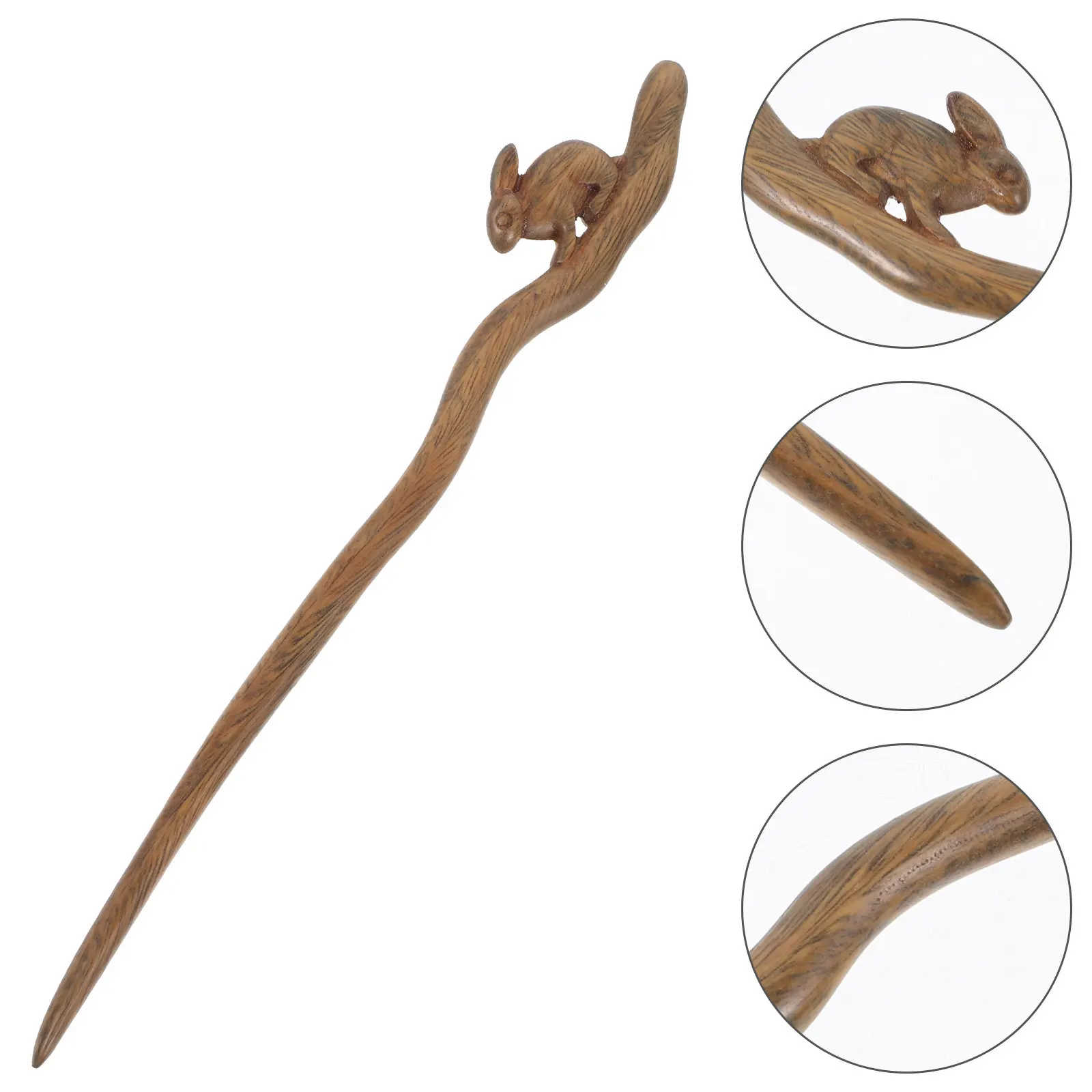 

Wood Retro Rabbit Hair Stick Chinese Classic Hair Chopsticks for Women Hanfu Party Wedding Cosplay Wooden Chopstick