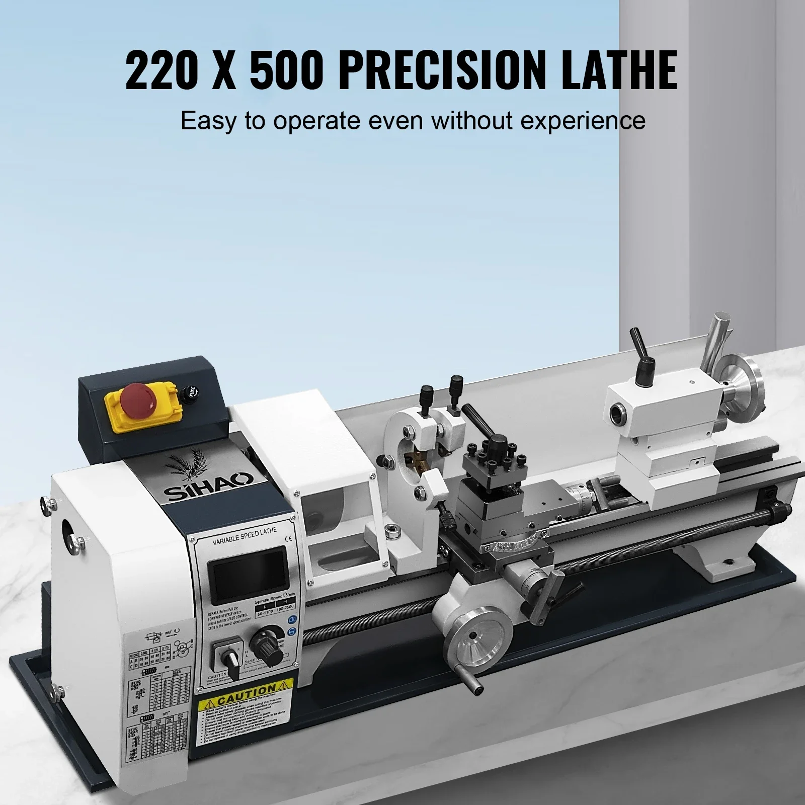 SIHAO 220x750 Metalldrehmaschine 1500W Tischdrehmaschine mit Schnellwechsel-Werkzeughalter - Robustes Design, hohe Präzision beim Drehen – Detail 3