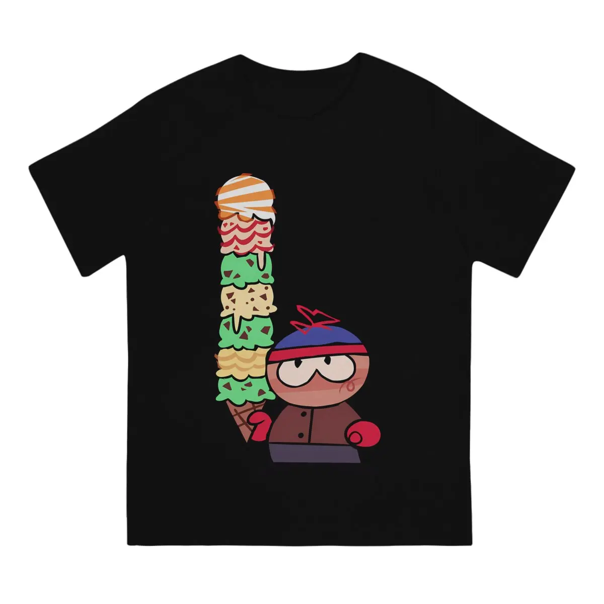 Men Stan with a big icecream T-Shirt Crewneck Cotton Style S-southpark Theme Hipster Ofertas O Neck Graphic Tshirt