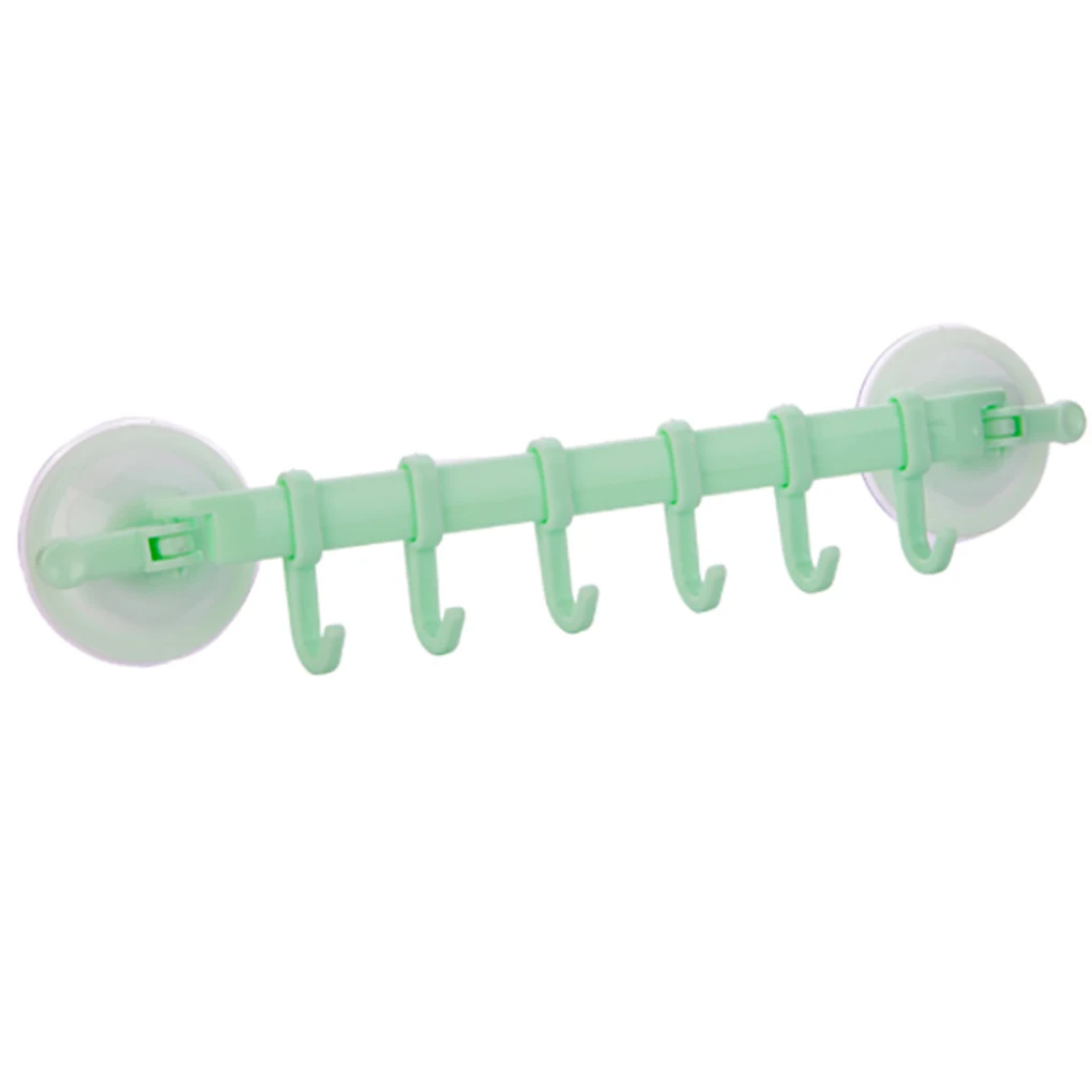 Towel Wall Rack with Suction Cups Kitchen Bathroom Tile Wall Sucker Hook Rag Hanging Holder, Pink