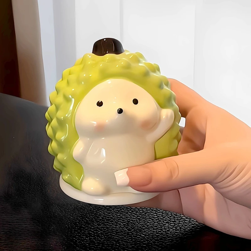 

LTT little hedgehog ceramic toothpick box household personalized creative light luxury dental floss box cotton swab box