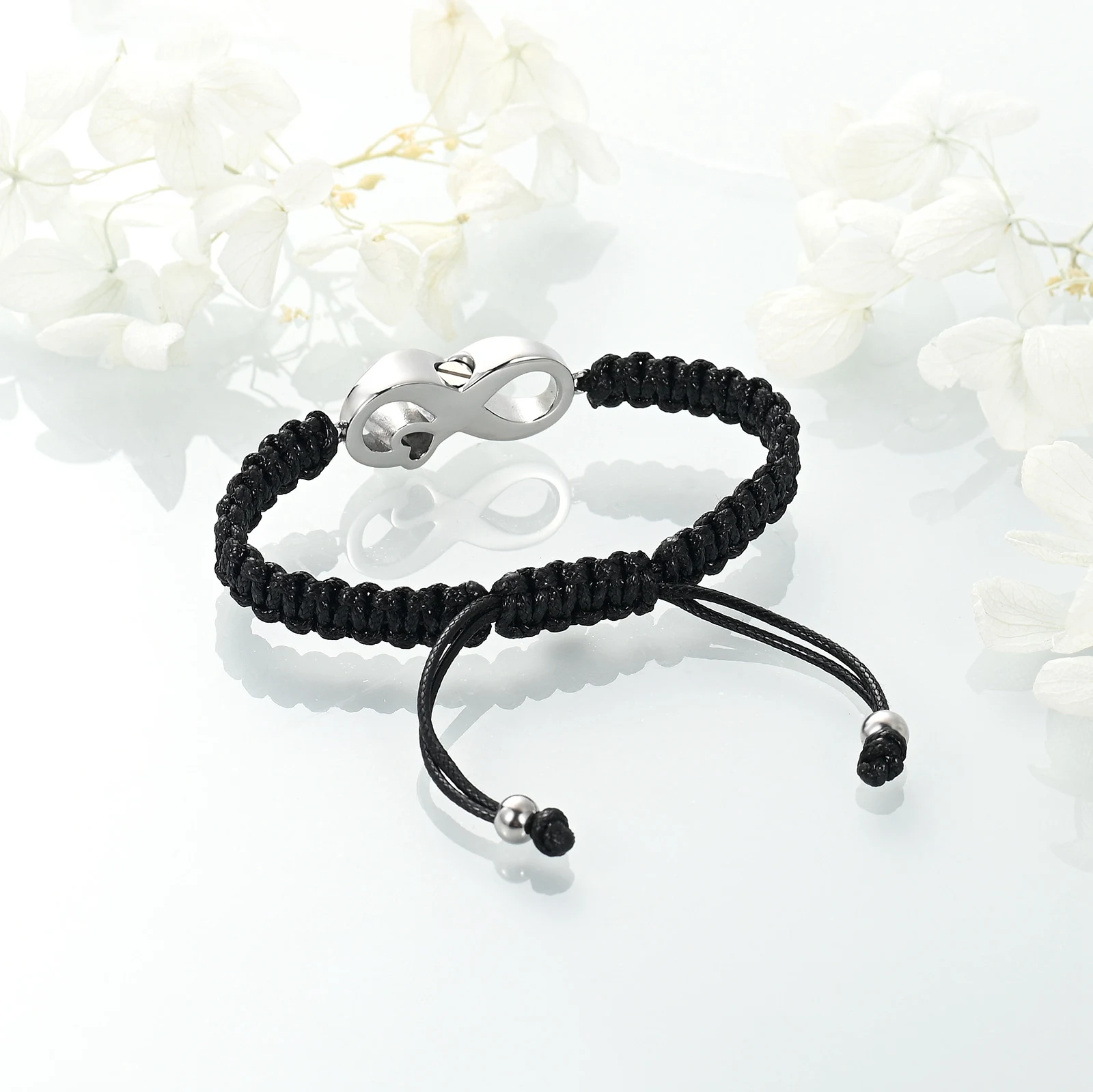 Infinity Urn Bracelet for Ashes Stainless Steel Ashes Memorial Bangle With Crystal Bow Urns for Women Cremation Jewelry