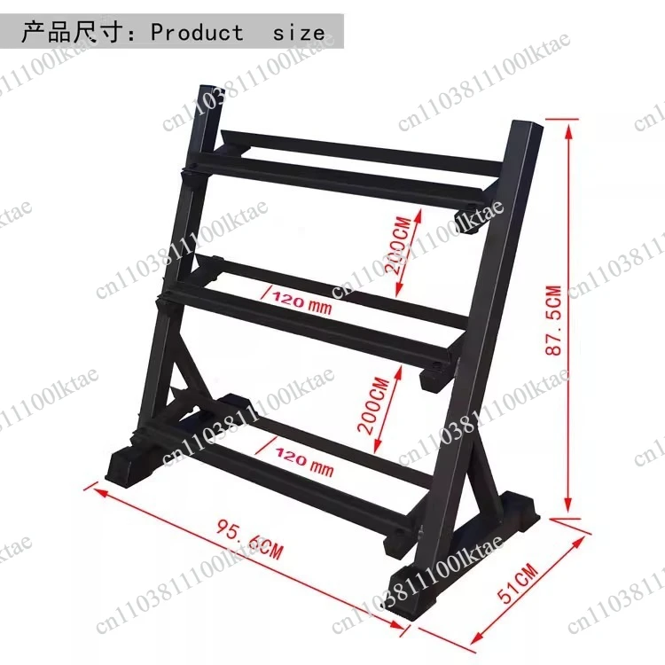 Dumbbell Fitness Equipment Professional Three-layer Hexagonal Bracket Household Rubber Dumbbell Display Rack