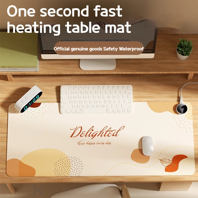 لوحة ماوس تسخين كبيرة الحجم، حصيرة مكتب شتوية دافئة مع قاعدة مضادة للانزلاق لدرجة حرارة ثابتة لاستخدام الكمبيوتر المنزلي المكتبي