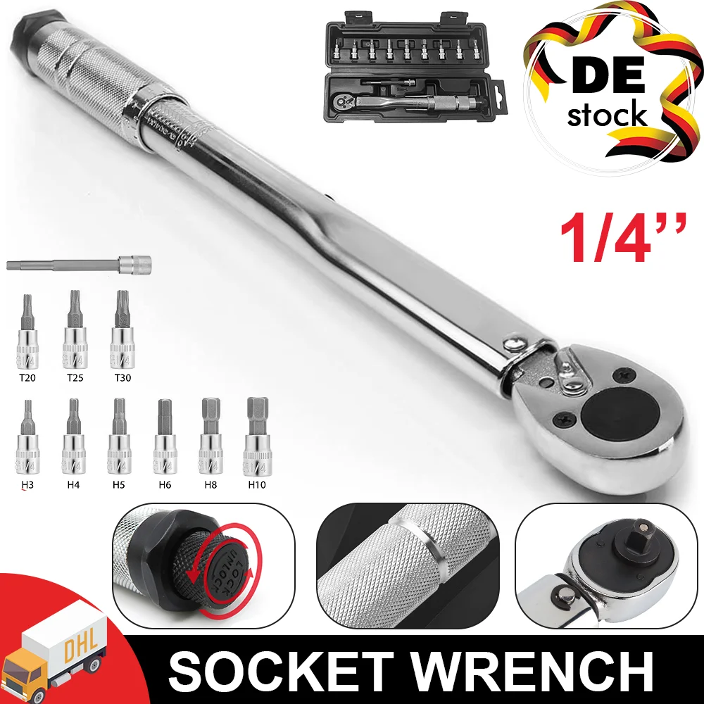 Image of 11pc Chiave dinamometrica 1/4 Chiave dinamometrica preimpostata Strumento di riparazione Chiave dinamometrica preimpostata ad alta precisione Chiave regolabile Utensili manuali cod004