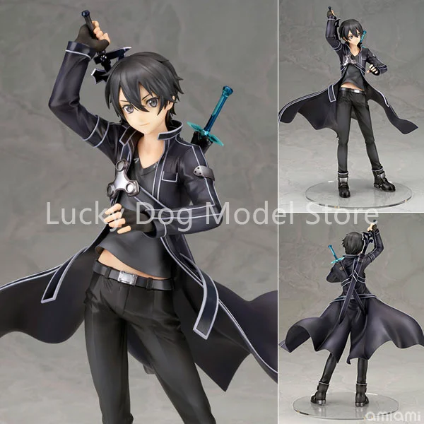 100% Original:Anime Sword Art Online Kirito 26cm PVC Action Figure Anime Figure Model Toys Figure Collection Doll Gif