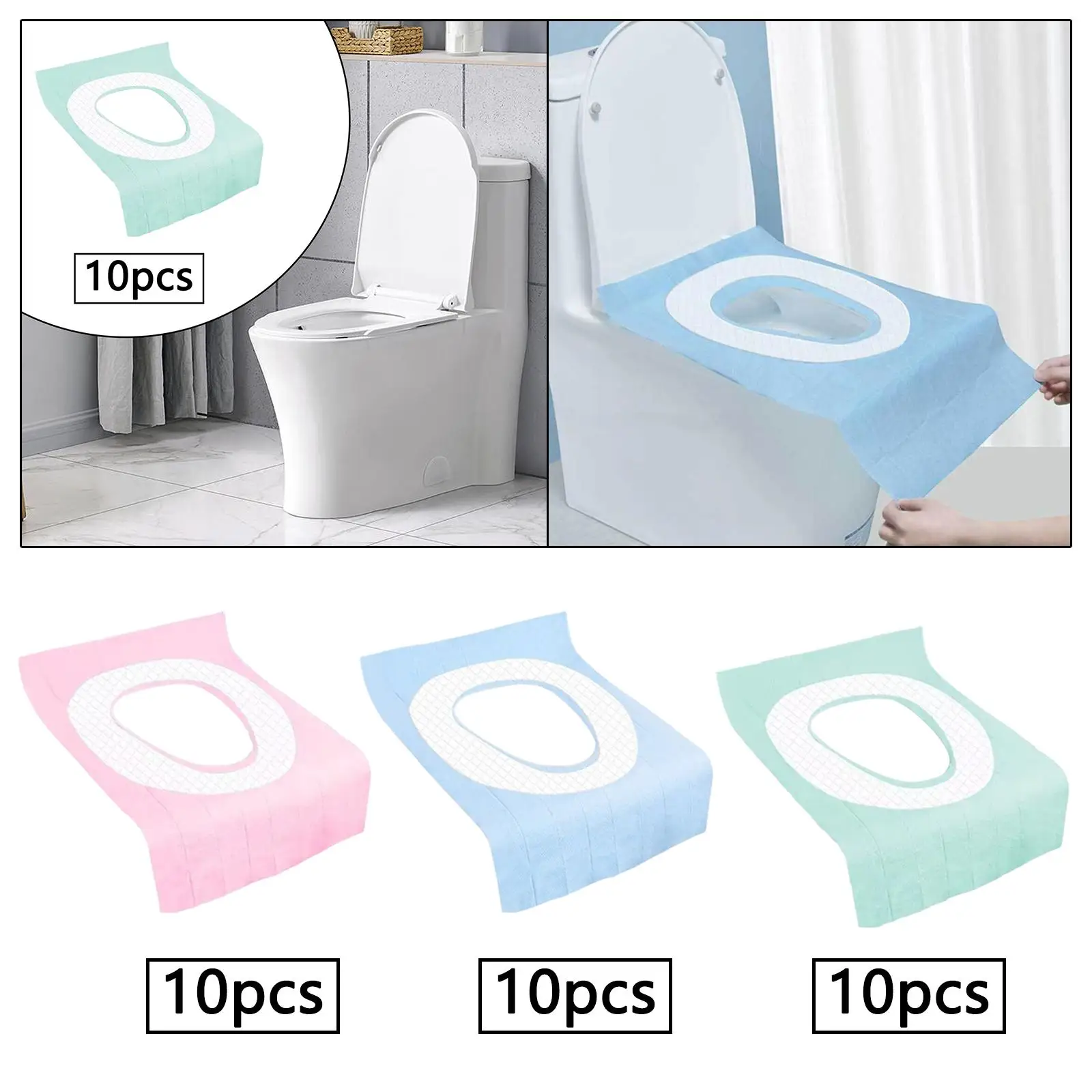 

10 Pieces Disposable Toilet Seat Covers Toilet Seat Mat for Travel Outdoors