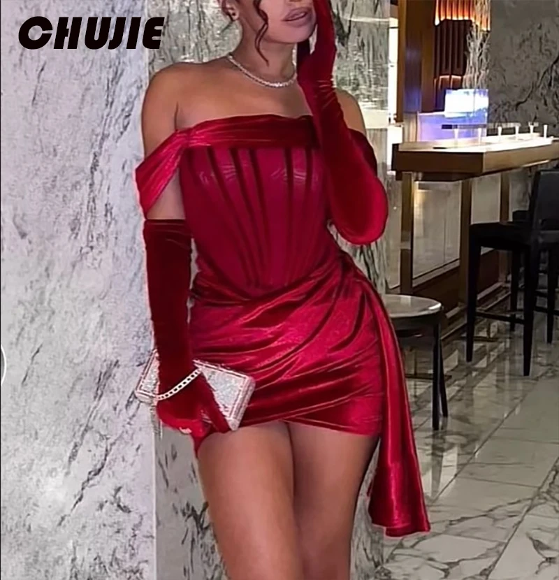 Burgundy Mermaid Pleated Mini Graduation Dress Hot Sale Homecoming Dresses For Teen Short Sweet 15 16 Evening Prom Party Gowns