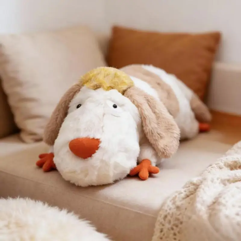 Lovely Yingying Dog Stuffed Plush Toy Fluffy Long Ear Puppy Doll Cute Healing Style Animal Figurine Home Tabletop Ornament Colle