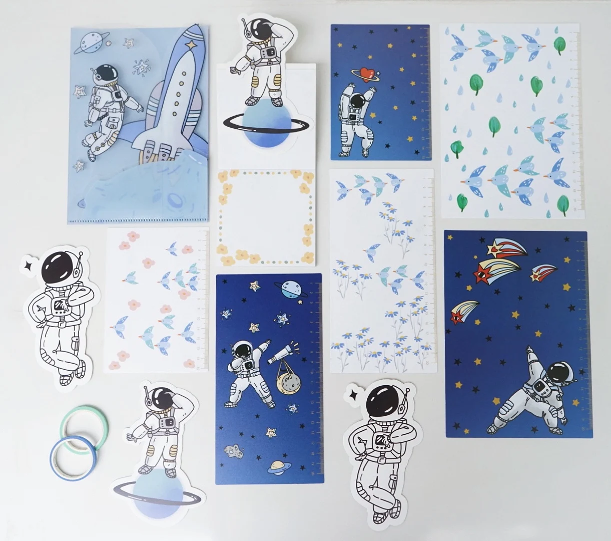 Ins Flying Birds&Astronaut Pattern Writing Pad for A5A6Travel Notebook Cute Paper Plastic PP Board Travelers Notebook