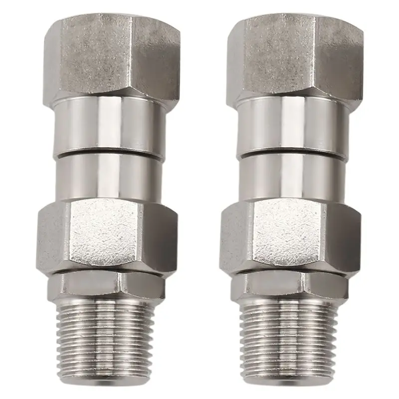 

A20F-2Pcs Поворотный фитинг для мойки высокого давления, фитинг с наружной резьбой NPT 3/8 дюйма, нержавеющая сталь, фитинг без зазоров для шланга