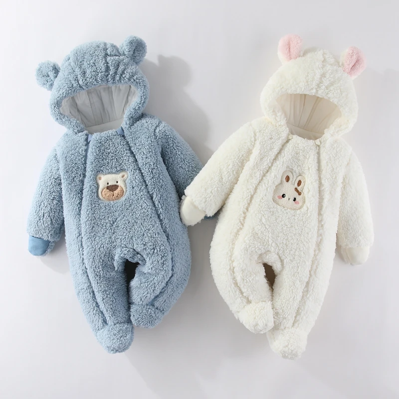 

Зимний комбинезон для новорожденных девочек, утепленная детская зимняя одежда, хлопковое теплое боди для младенцев, мягкий детский комбинезон, куртка для детей 0-12 месяцев