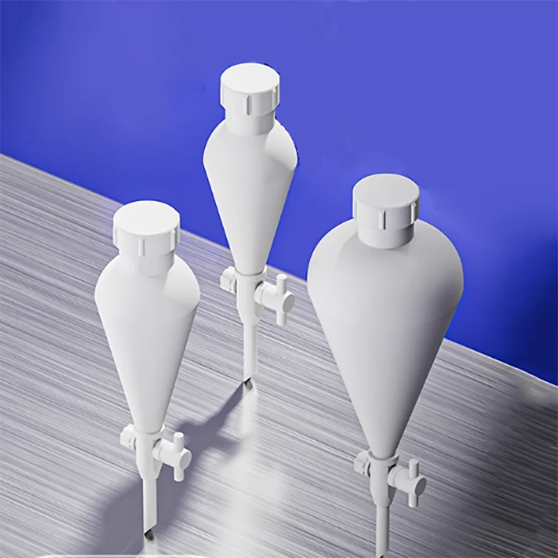 

Polytetrafluoroethylene pear-shaped separating funnel screw port tetrafluoro piston separating funnel acid and alkali resistance