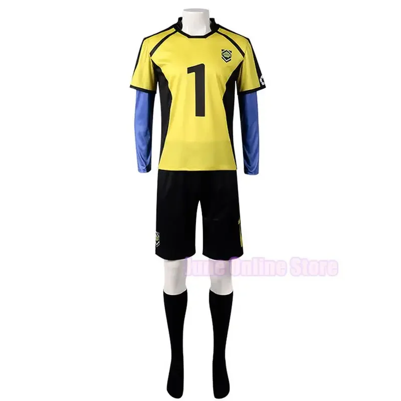 2025 New Anime Blue Lock Costume Red Uniform T-shirt Wig Men Chigiri Hyoma Seishiro Reo Mikage Nagi Cosplay Foot wat115