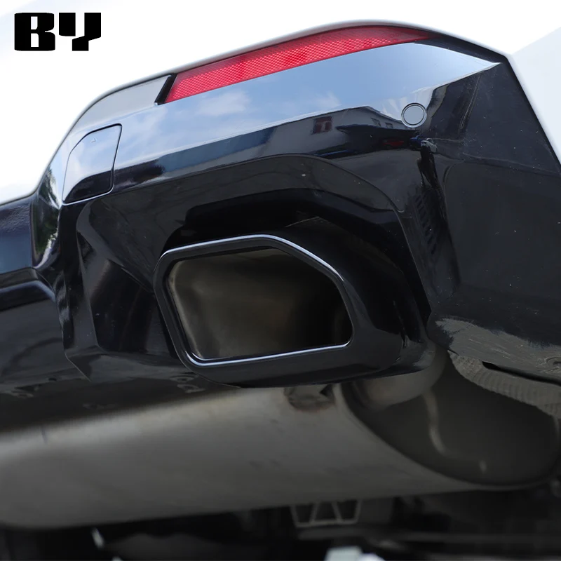 Stainless Steel Black for BMW X3 G01 X4 G02 2022-2024 Car Four-out Tail Throat Muffler Exhaust Pipe Trim Cover Accessories