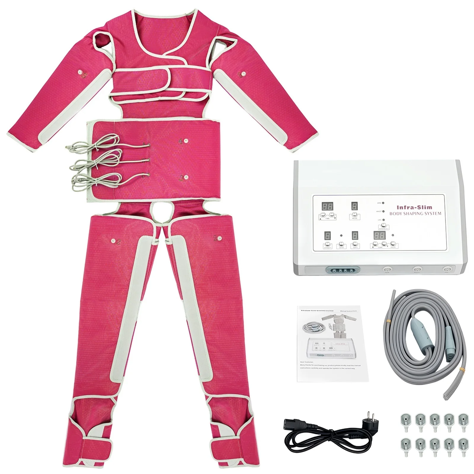 

Костюм для похудения тела под давлением воздуха, 7 уровней, регулируемый нагревательный массажный прибор для прессотерапии, 400 Вт для домашнего салона красоты, спа-облегчения