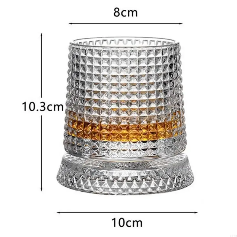 F19B Rotating Whiskeys Cup for Stress Reduction with 280ml Capacity Elegant Cocktail Drink Wine Glass Elegant Glassware Gift