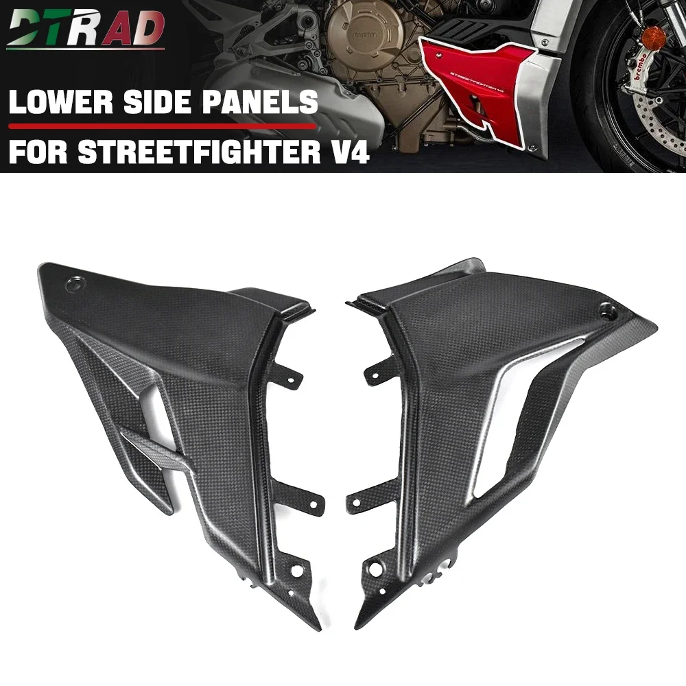 

For DUCATI Streetfighter V4 V4S SP 2020-2023 2024 Carbon Fiber Lower Side Panels Fairing Kits Motorcycle Modified Parts