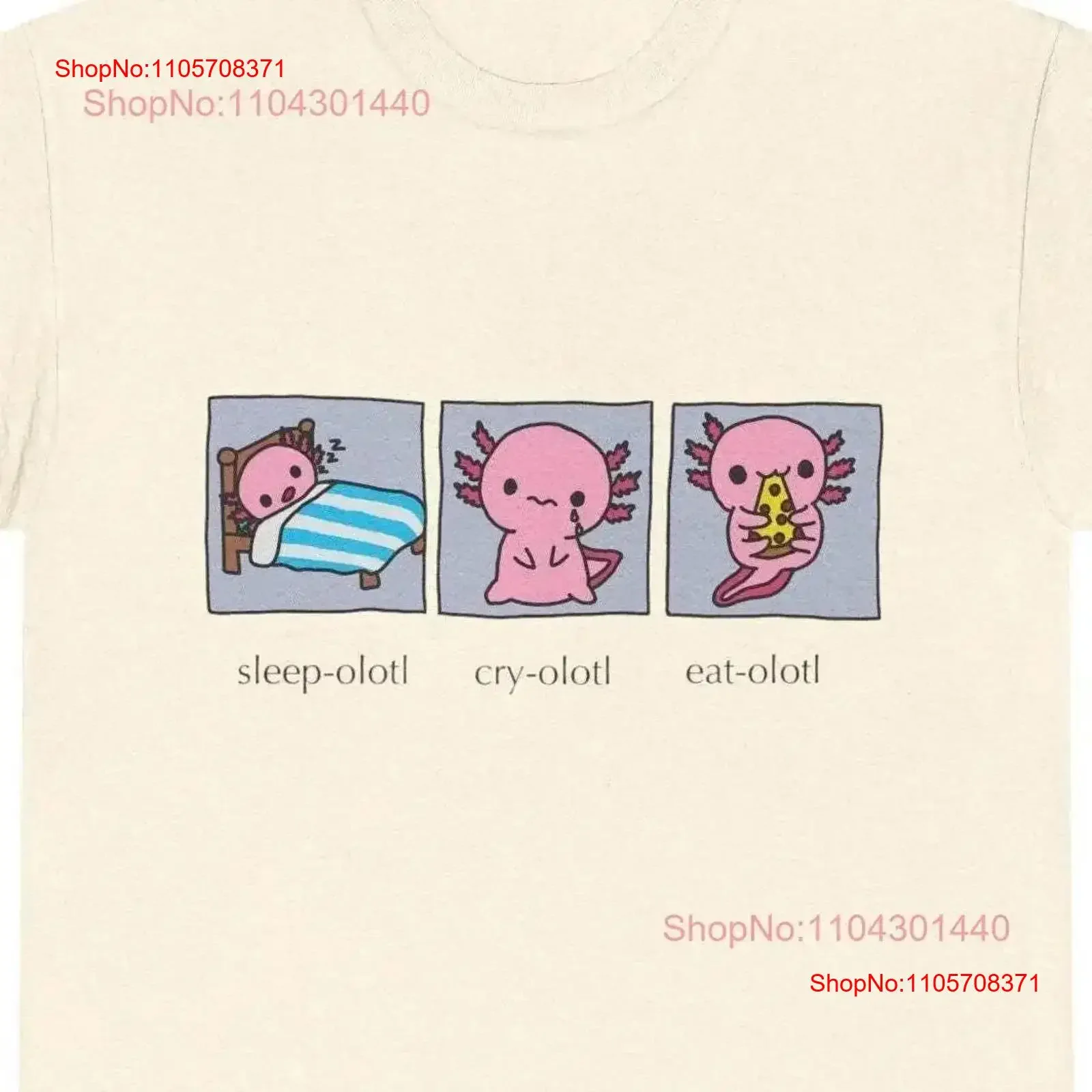 Axolotl Eat Sleep Cry T Shirt Funny Animal Cute Lover vintage Washed homme graphic Comfortable Versatile Stylish Breathable