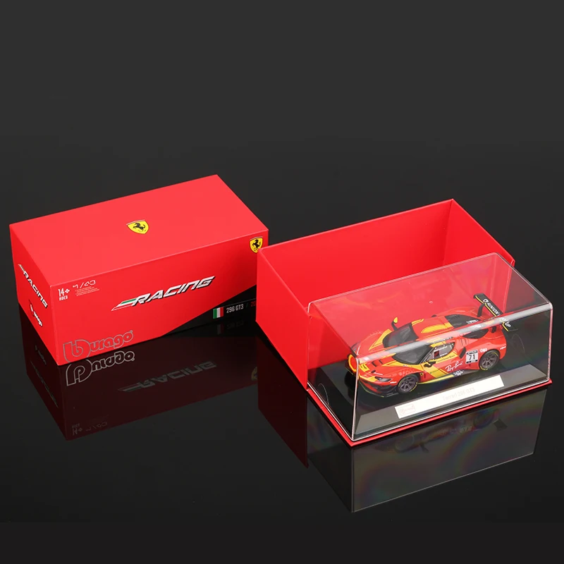 Bburago 1:43 Ferrari 296 GT3 Car Model Alloy Supercar Die Cast Vehicles Toy Die-cast Voiture Gift Collection