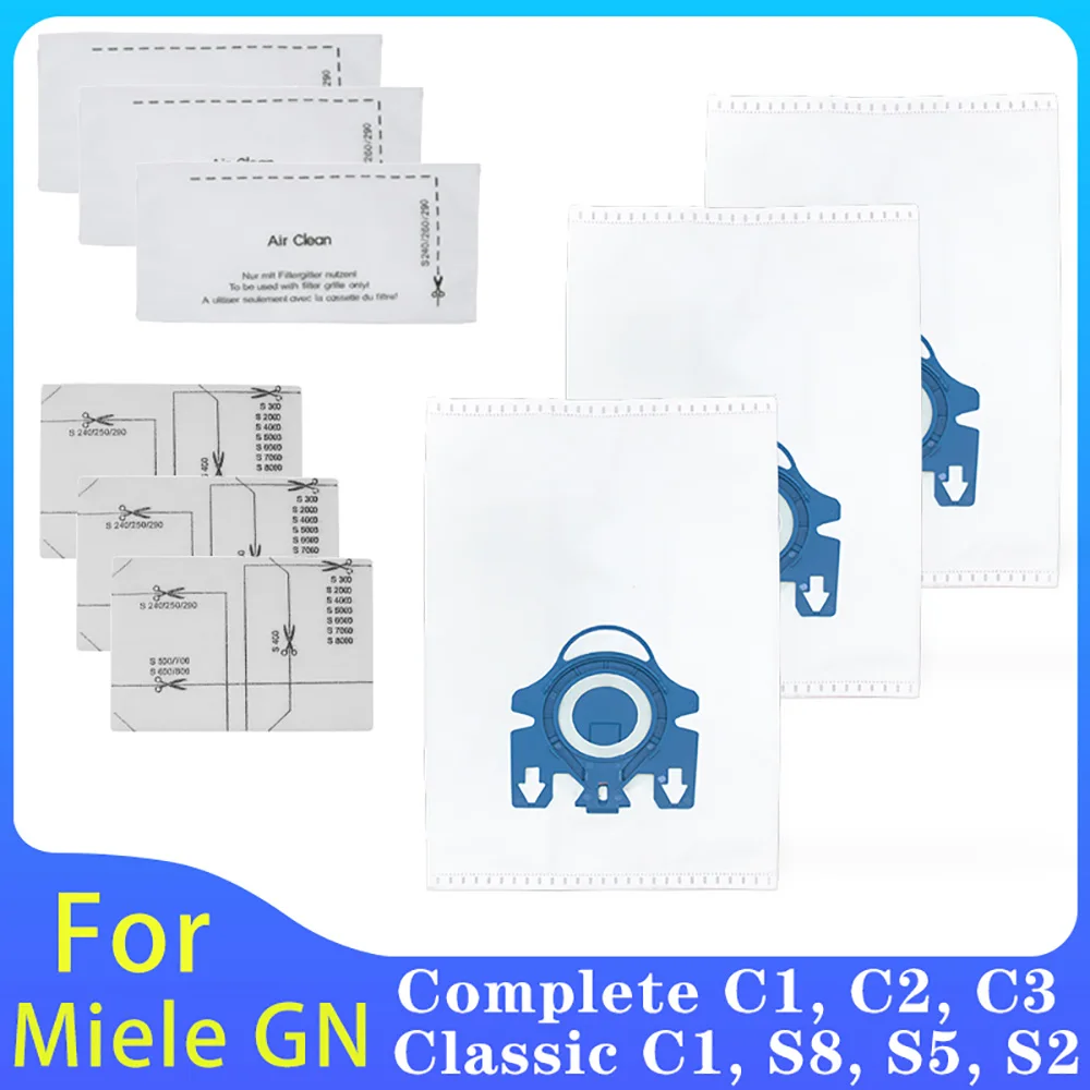 For Miele GN Complete C2 Complete C3 Classic C1 S8 S5 S2 S400 S600 S800 Vacuum Cleaners Accessories HEPA Filter Dust Bags