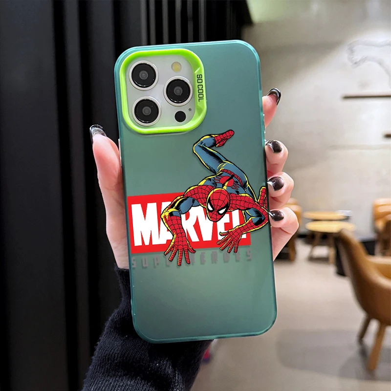 Custodia rigida per telefono Spider-Man di Marvel per IPhone 17 16 15 14 13 12 11 Pro Max Plus 17 Air 16E X XR XS Max Copertura completa antiurto