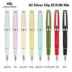 Jinhao 82 Fountain Pen Silver Clip EF/F/M Fine Nib Acrylic Ink Pen Luxury Writing Pen Stationery Business Office School Supplies