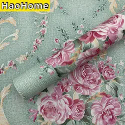 Green Floral Peel and Stick Wallpaper Retro Blooming Flower Vintage Contact Paper Backsplash Removable Self Adhesive Wallpaper