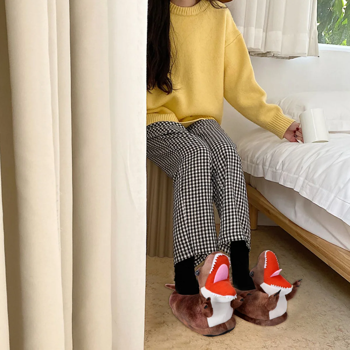 

1Pair Cotton Slippers Winter Shoes Lightweight Soft Breathable Non-Slip Indoor Fall and Winter Footwear for Women Men