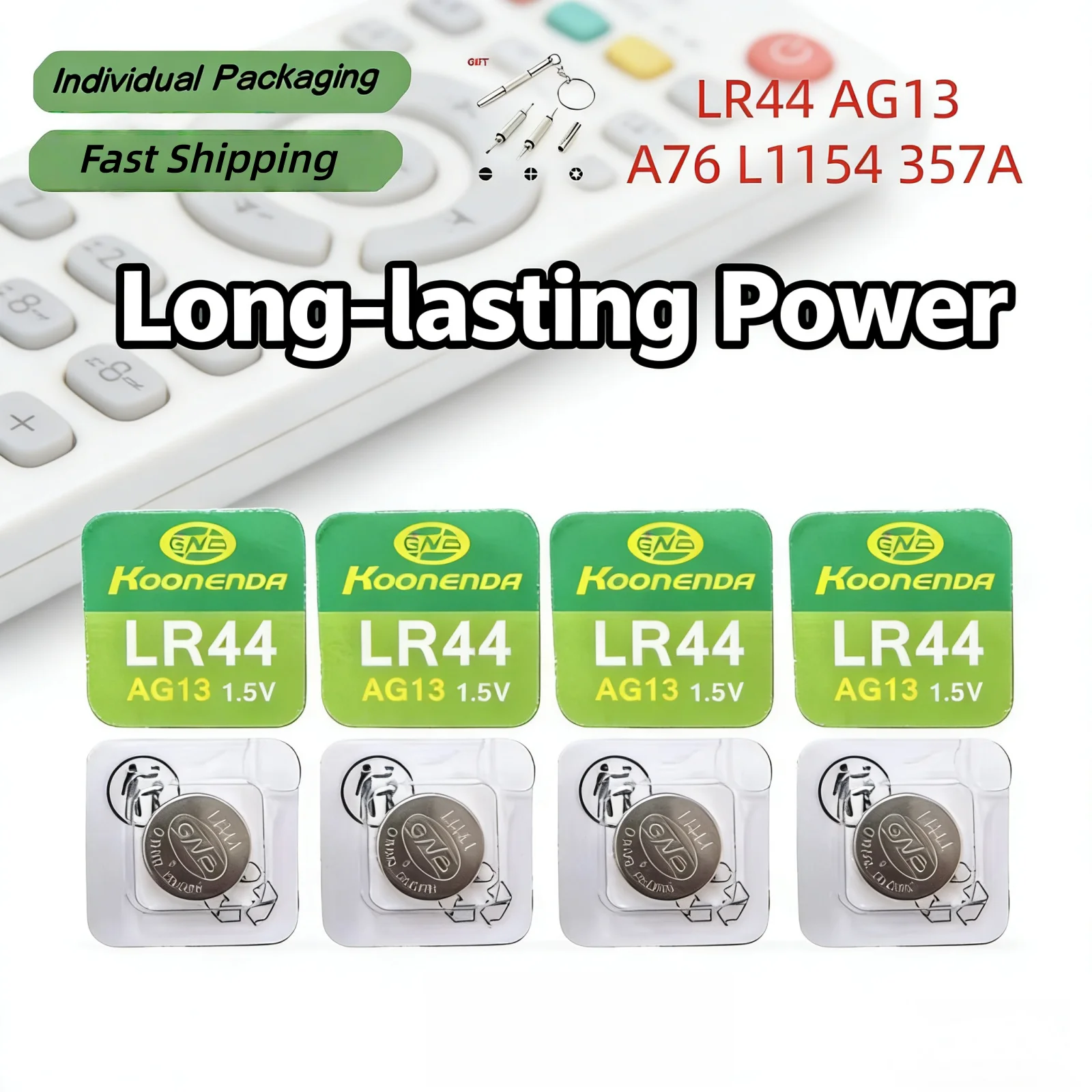 1-8PCS AG13 LR44 A76 357A Button Cell Coin Alkaline Battery 1.55V SR44SW L1154 SP76 pila 357 303 for Watches Toys