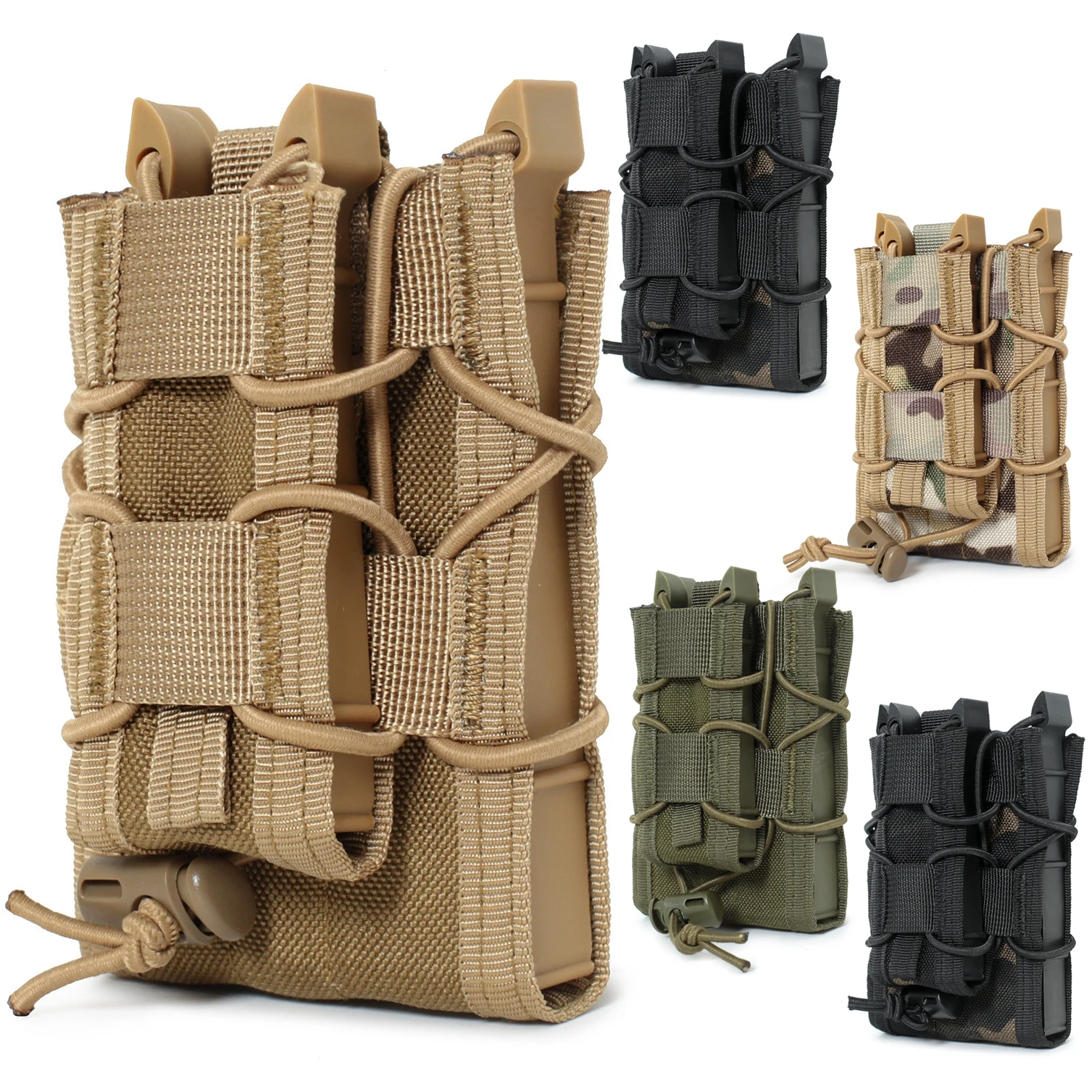 

5.56 9mm Magazine Pouch Tactical AK AR M4 AR15 Double Magazine Bag Rifle Pitol Molle Mag Holster Pouch for Hunting CS Paintball