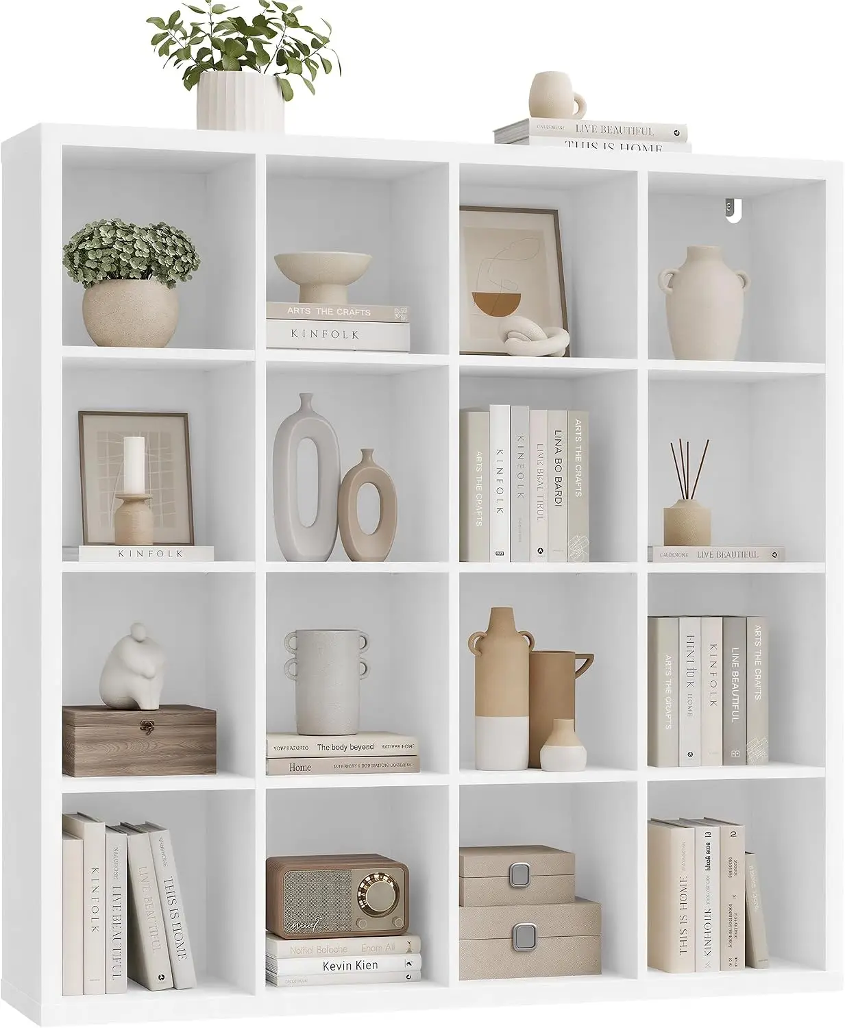 16-Cube Bookshelf, Adjustable Storage Shelf