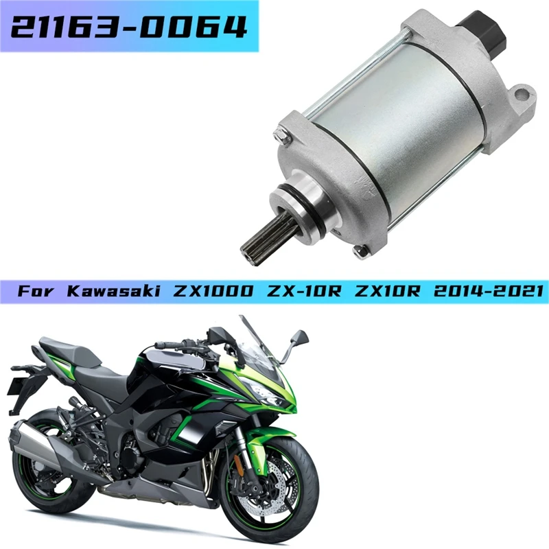 

21163-0064 Starter Motor For Kawasaki ZX1000 ZX-10R ZX10R ZX-10RR ZX10RR Ninja KRT Edition ABS 2014-2021