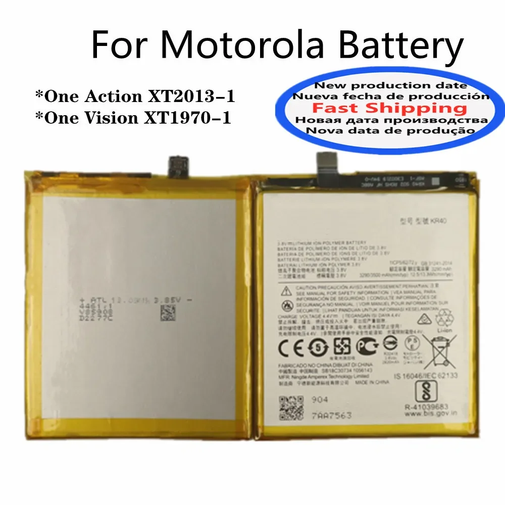 New KR40 Battery For Motorola Moto One Action XT2013-1 One Vision XT1970-1 3500mAh Phone Bateria Battery Fast Shipping