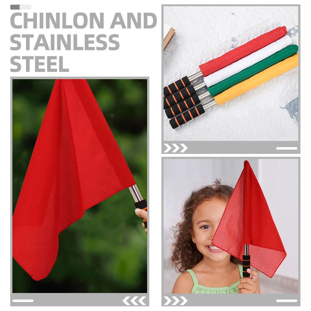 

3pcs H Crank Flags Durable Waterproof Cloth Sponge H Steel Grip Referee Cheering Racing Events