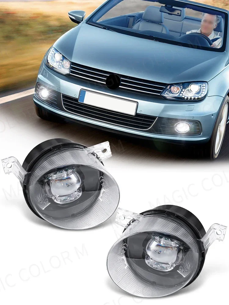 Samochodowe przednie światło przeciwmgielne LED do VW Volkswagen Polo Cross MK5 Passat Golf Plus Tiguan Caddy Reflektory do jazdy Akcesoria samochodowe — zdjęcie 2