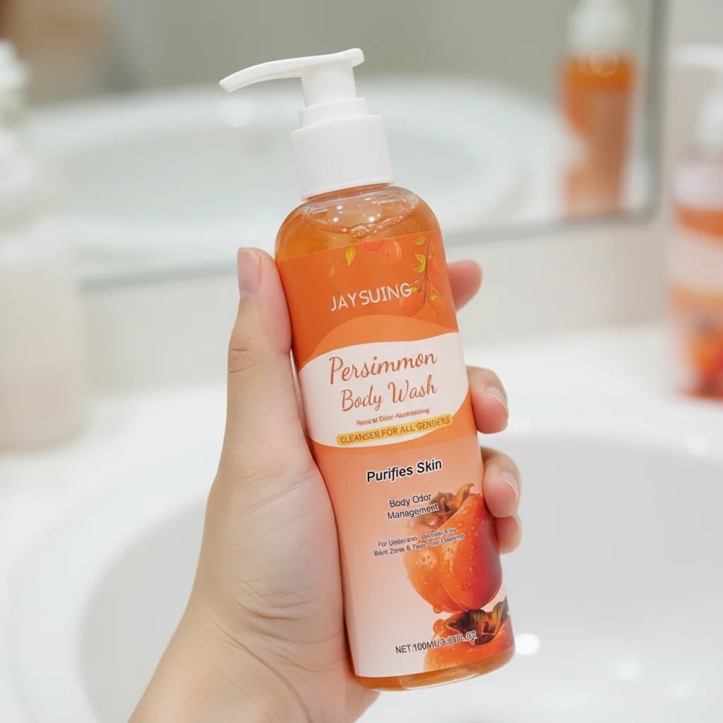 

1/2/3PCS Persimmon Shower Gel Persimmon Extract For Men and Women Gentle on All Skin Types Deodorizing Soap Rose Scent 100ml