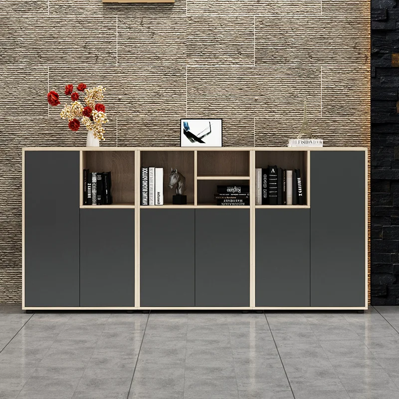 Office Partition Locker Flower Slot Desk Low Cabinet Information Industrial Wind Archive Cabinet Floor Side