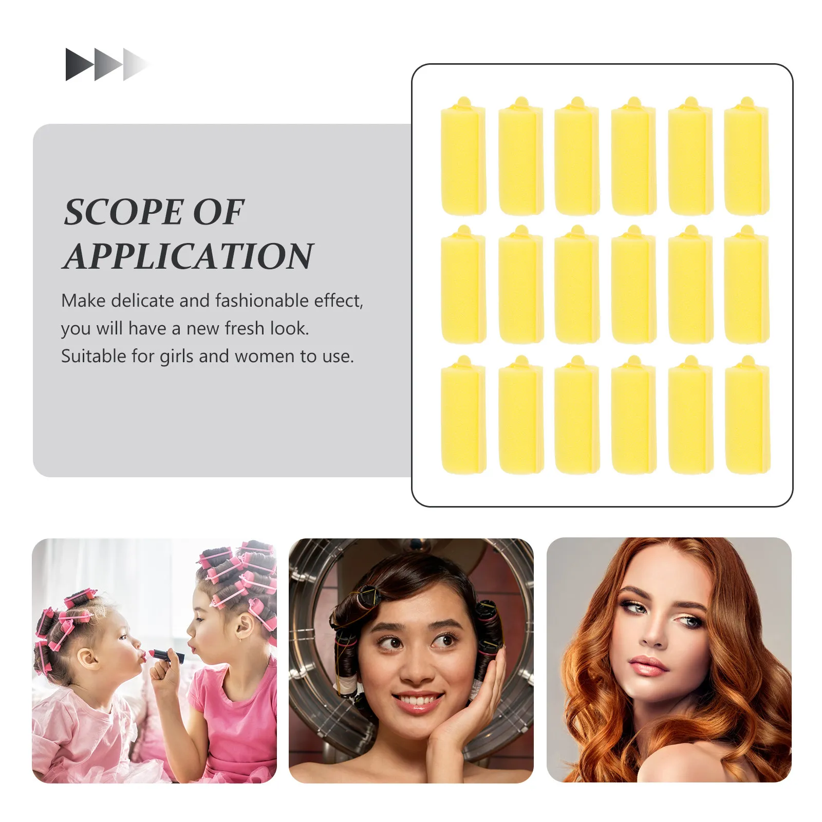 20Pcs Sponge Hair Curlers Curling Rollers for Natural Wavy Curls Air Bangs Trendy Styling Lightweight Tool