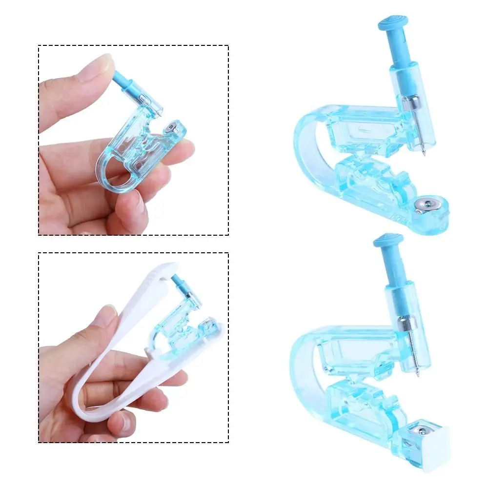 Wear Earring Transparent Blue Crystal Ear Stud Nose Ear Piercing Tool Ear Nail Tool Earring Piercer Machine Wearing Ear Device