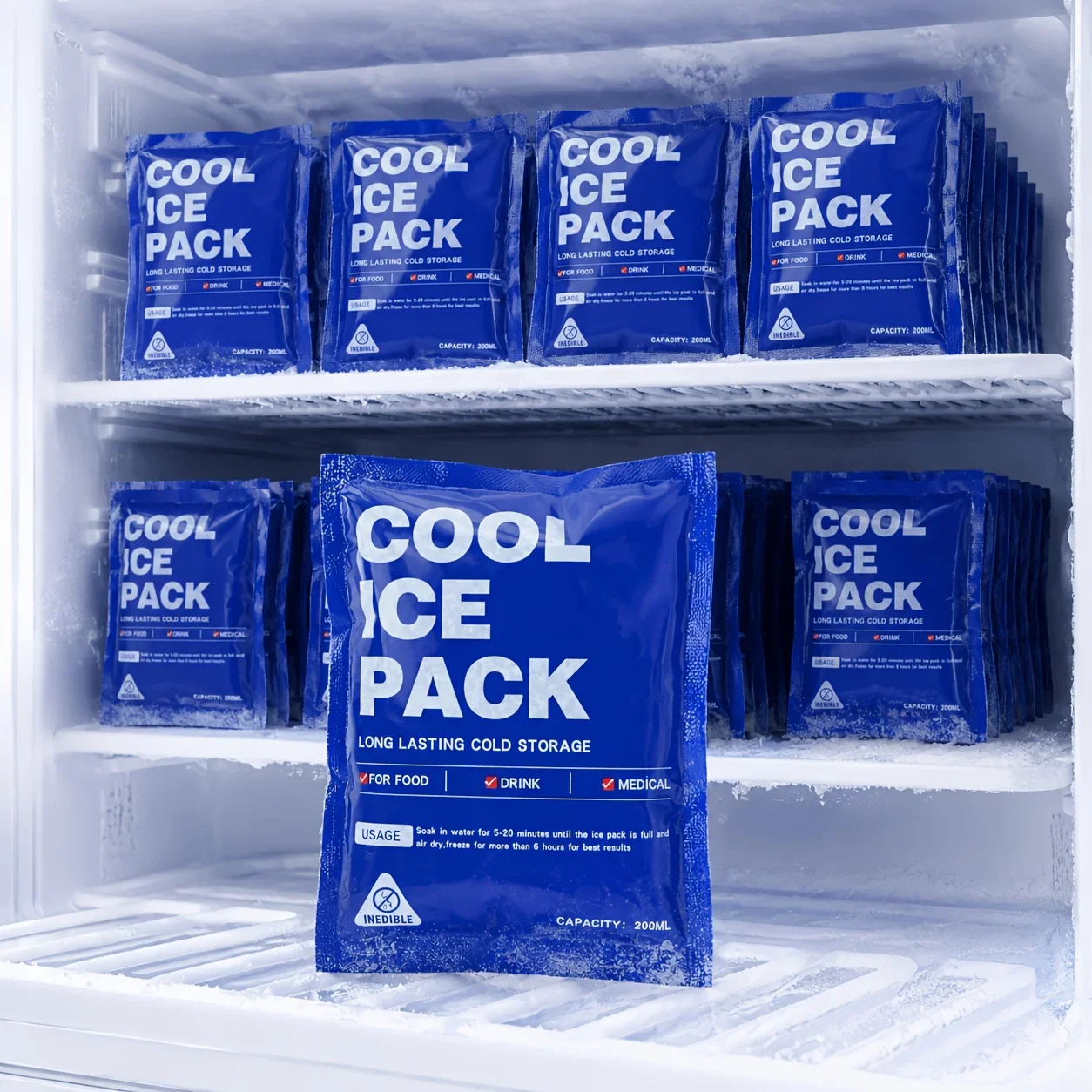 10 Or 50Pcs Self-Absorbing Ice Bags Reusable Cold Insulation Pouches Camping Food Fresh Keeping Cooling Pack