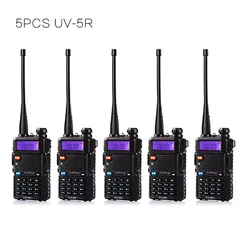 5 pièces Baofeng UV-5R 5W Walperforé-Talkie AmPuebCB Ham Radios Walperforé Baofeng UV-5R-5W VHF UHF Radio Récepteur Comunicador